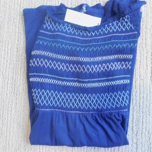 NWT Francesca' Off the Shoulder Blue Pattern Dress